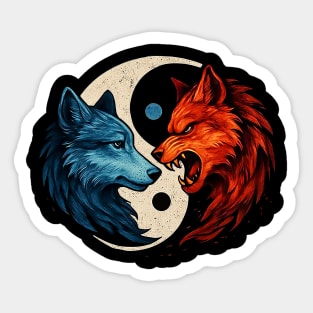 Two sides of the wolf Sticker